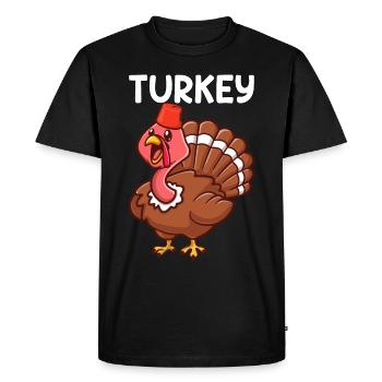Turkey Turkey Turkey Saying Gift - Men's Premium Organic T-Shirt - black - Front - Nico (187cm)