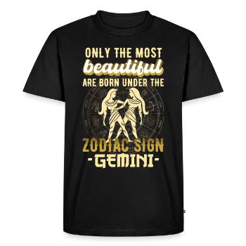 Zodiac Sign Gemini Gemini Cadeau - T-shirt Premium bio Homme - noir - Devant - Nico (187cm)