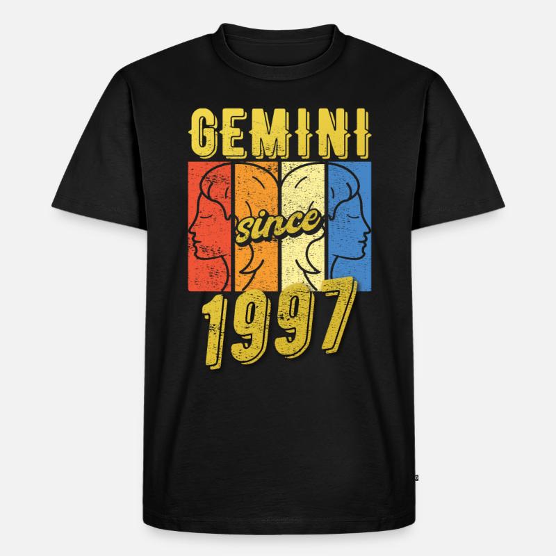 Gemini Sternzeichen 1997 Geschenk - Männer Premium Bio T-Shirt - Schwarz