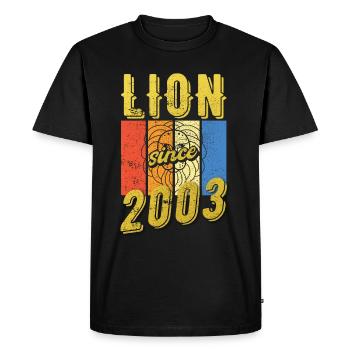 Léo 2003 Zodiac Cadeau d’anniversaire - T-shirt Premium bio Homme - noir - Devant - Nico (187cm)