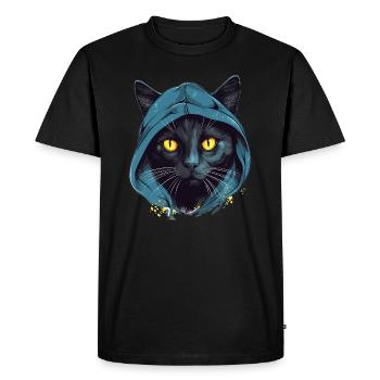 Tête de chat Noir Chat Bombay Chat heureux Chats - T-shirt Premium bio Homme - noir - Devant - Nico (187cm)