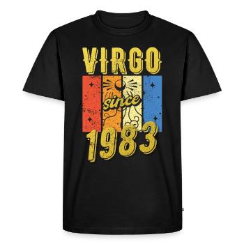 Vierge 1983 Cadeau d’anniversaire du zodiaque - T-shirt Premium bio Homme - noir - Devant - Nico (187cm)