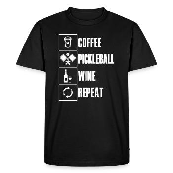 Café Pickleball Vin Ripeat Dicton pour cornichon - T-shirt Premium bio Homme - noir - Devant - Nico (187cm)