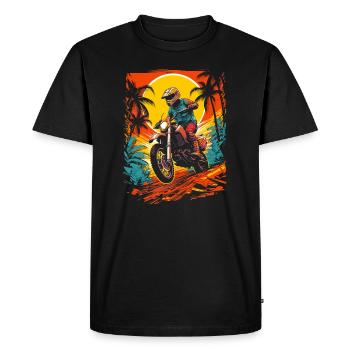 Tenue de motard de motocross pour les tours à moto - T-shirt Premium bio Homme - noir - Devant - Nico (187cm)