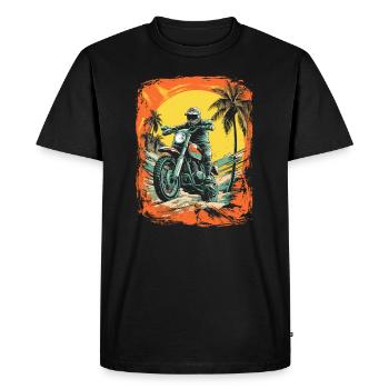 Tenue de motard de motocross pour les tours à moto - T-shirt Premium bio Homme - noir - Devant - Nico (187cm)