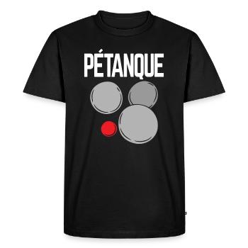 Boules de boules pour bouler et pétanque - T-shirt Premium bio Homme - noir - Devant - Nico (187cm)