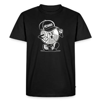 Boule de pétanque pour le Boule de pétanque Cap Boule - T-shirt Premium bio Homme - noir - Devant - Nico (187cm)