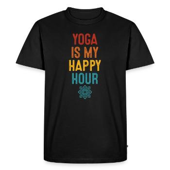 Le yoga est mon Happy Hour Relaxation Mandala Chakra - T-shirt Premium bio Homme - noir - Devant - Nico (187cm)