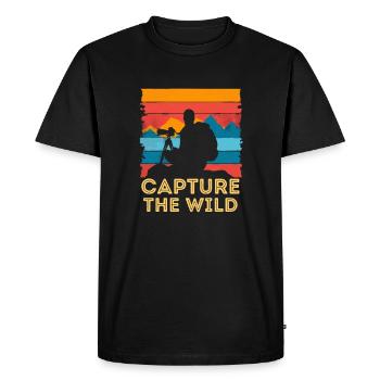 Photographie, Photographie de nature, Photographie animalière - T-shirt Premium bio Homme - noir - Devant - Nico (187cm)