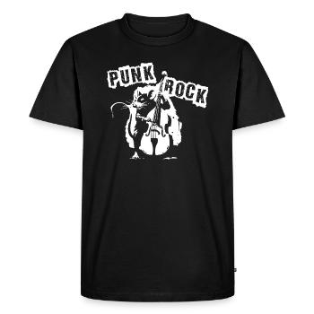 Rat jouant de la contrebasse dans le groupe de Punk rock. - T-shirt Premium bio Homme - noir - Devant - Nico (187cm)