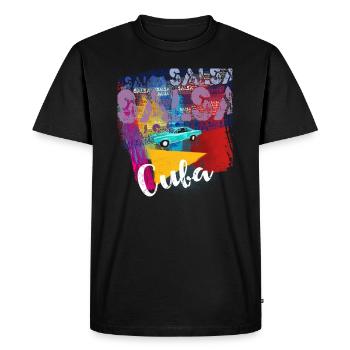 Salsa Cuba Havane T-shirt oldtimer pour salseros - T-shirt Premium bio Homme - noir - Devant - Nico (187cm)