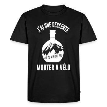une descente à monter à vélo,cycliste,apéro - T-shirt Premium bio Homme - noir - Devant - Nico (187cm)