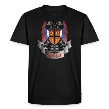 Serbie notre patrie - T-shirt Premium bio Homme - noir - Devant - Nico (187cm)