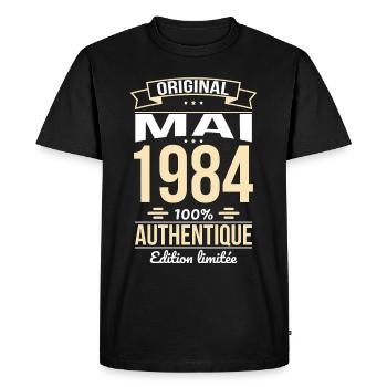 40th Anniversary - Original - May 1984 - Men's Premium Organic T-Shirt - black - Front - Nico (187cm)