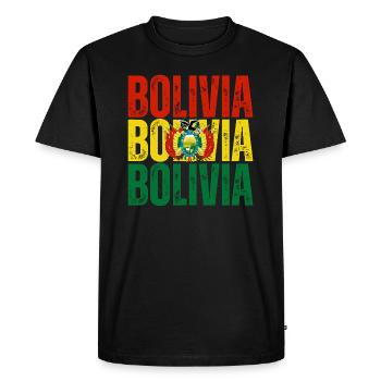 Drapeau bolivien, fierté bolivienne - T-shirt Premium bio Homme - noir - Devant - Nico (187cm)