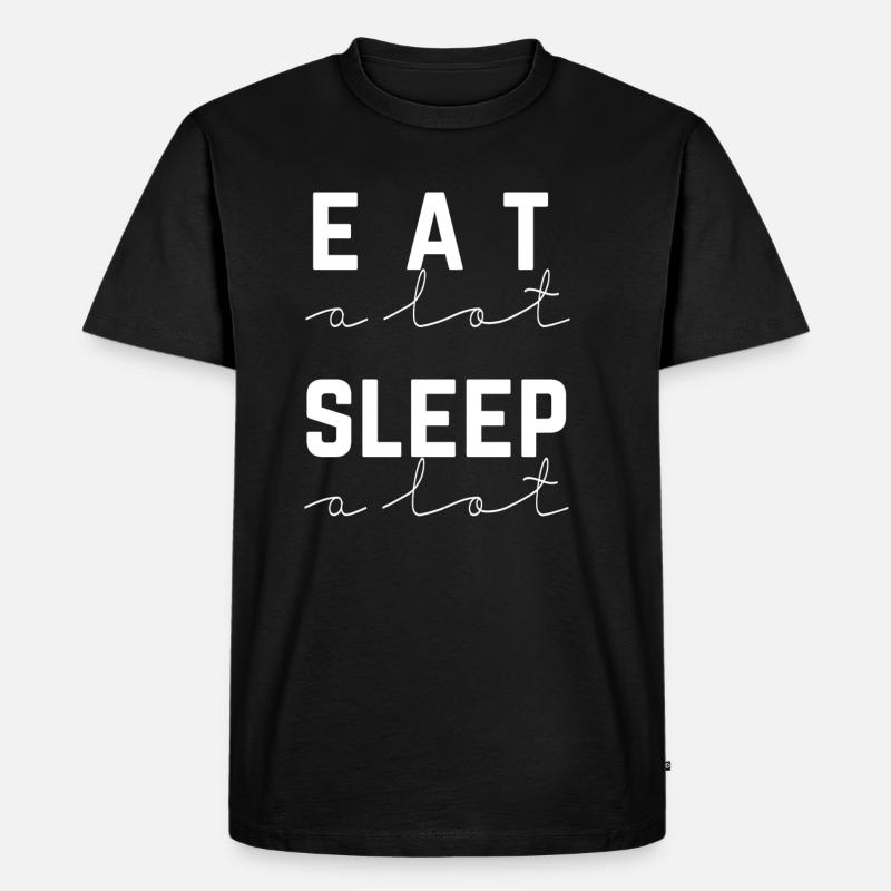 viel Essen Schlafen - Männer Premium Bio T-Shirt - Schwarz