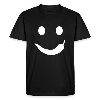Chili face, piment chaud - T-shirt Premium bio Homme - noir - Devant - Nico (187cm)