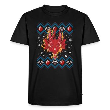 Donjons & Dragons DND Tête Dragon Ugly Christmas - T-shirt Premium bio Homme - noir - Devant - Nico (187cm)