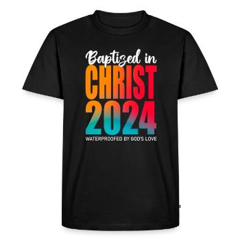 Baptized In Christ 2024 - God's Love - Men's Premium Organic T-Shirt - black - Front - Nico (187cm)