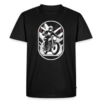 logo motard et moto style vintage - T-shirt Premium bio Homme - noir - Devant - Nico (187cm)