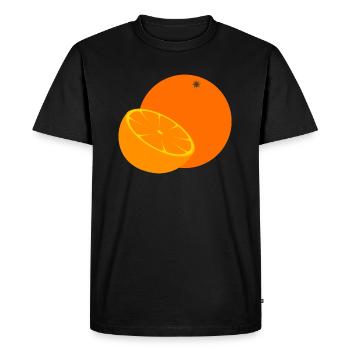 orange - Men's Premium Organic T-Shirt - black - Front - Nico (187cm)