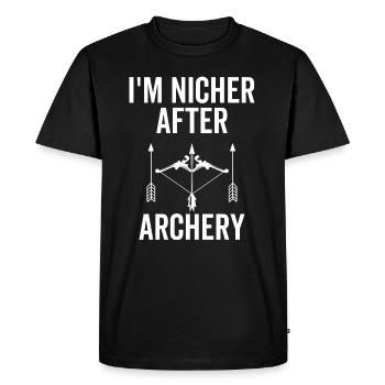 Archer Bowhunter I'm Nicher After Archery Target - T-shirt Premium bio Homme - noir - Devant - Nico (187cm)