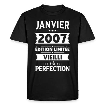 18th Birthday - January 2007 Perfection - Men's Premium Organic T-Shirt - black - Front - Nico (187cm)