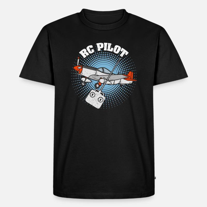 RC Pilot | Modellflug | Modellbauer - Männer Premium Bio T-Shirt - Schwarz