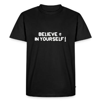 Croyez en vous! - T-shirt Premium bio Homme - noir - Devant - Nico (187cm)