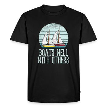 Bateaux bien avec d’autres nautiques - T-shirt Premium bio Homme - noir - Devant - Nico (187cm)