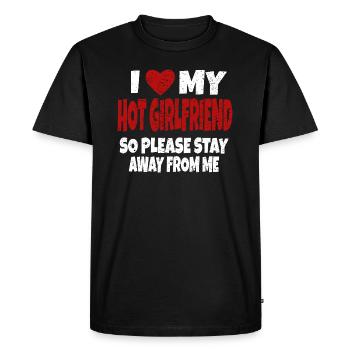 I Love My Hot Girlfriend Saying Humor Couples Love - Men's Premium Organic T-Shirt - black - Front - Nico (187cm)