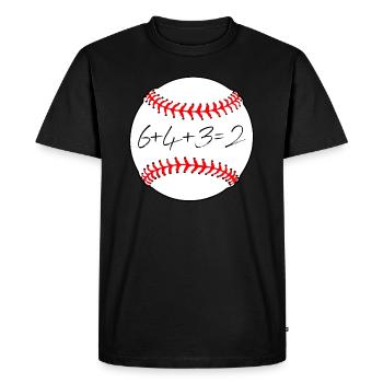 Baseball 6432 Double Play - 6+4+3=2 Softball Math - Men's Premium Organic T-Shirt - black - Front - Nico (187cm)
