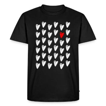 Aimez vos cœurs - T-shirt Premium bio Homme - noir - Devant - Nico (187cm)