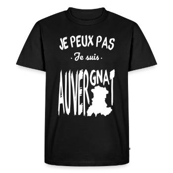 Je peux pas je suis Auvergnat - T-shirt Premium bio Homme - noir - Devant - Nico (187cm)