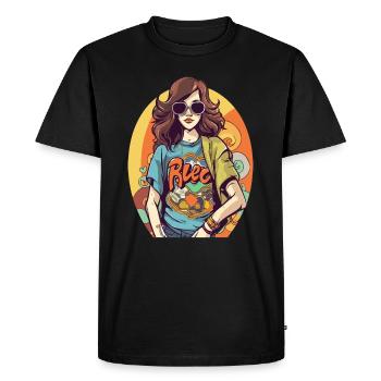 Helen hippie - Men's Premium Organic T-Shirt - black - Front - Nico (187cm)