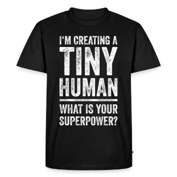 Super Power Funny gift for expectant parents - Men's Premium Organic T-Shirt - black - Front - Nico (187cm)