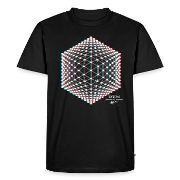 Techno / trance / illusion / DREW ART - Men's Premium Organic T-Shirt - black - Front - Nico (187cm)