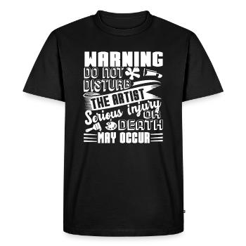 L’artiste ne dérange pas l’artiste - T-shirt Premium bio Homme - noir - Devant - Nico (187cm)