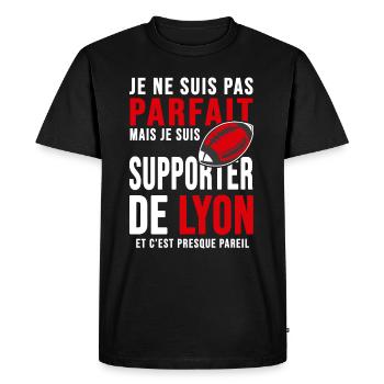 supporter rugby stade Lyon club humour rugby lou - T-shirt Premium bio Homme - noir - Devant - Nico (187cm)