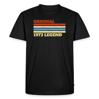 1973 73 Présent Bday Anniversaire - T-shirt Premium bio Homme - noir - Devant - Nico (187cm)