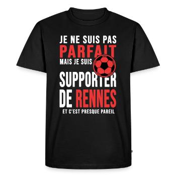 supporter foot Rennes club humour football rennais - T-shirt Premium bio Homme - noir - Devant - Nico (187cm)