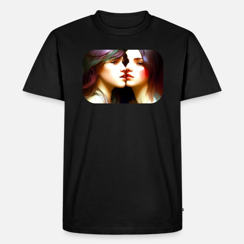 Zwei Mädchen zusammen - Männer Premium Bio T-Shirt - undefined
