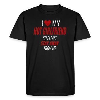 I Love My Hot Girlfriend Saying Humor Love Couples - Men's Premium Organic T-Shirt - black - Front - Nico (187cm)