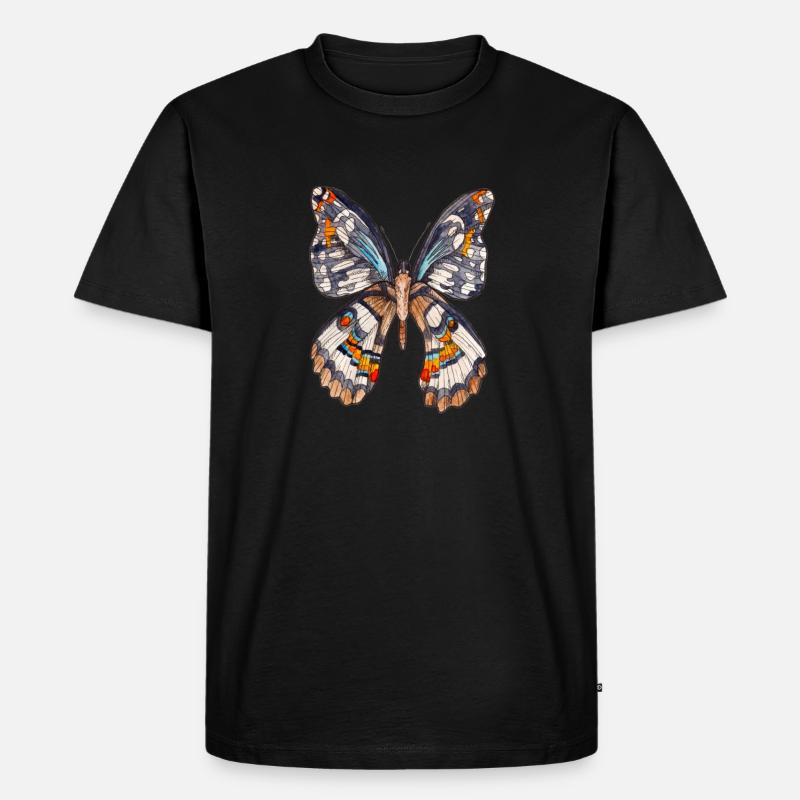 Brauner Schmetterling - Männer Premium Bio T-Shirt - Schwarz