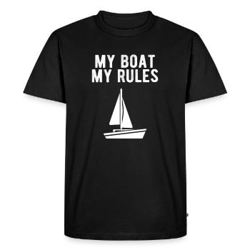 BATEAU: Mon bateau mes règles - T-shirt Premium bio Homme - noir - Devant - Nico (187cm)