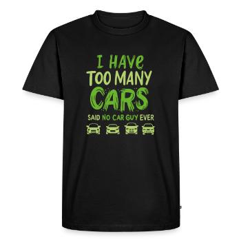 CAR GUY: Trop de voitures - T-shirt Premium bio Homme - noir - Devant - Nico (187cm)