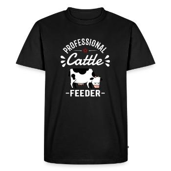 VACHE / BOVIN: Mangeoire professionnelle pour bovins - T-shirt Premium bio Homme - noir - Devant - Nico (187cm)