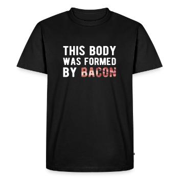 BACON: this body was formed by Bacon - Men's Premium Organic T-Shirt - black - Front - Nico (187cm)