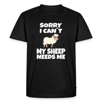 SHEEP / ANIMAL: My sheep needs me - Men's Premium Organic T-Shirt - black - Front - Nico (187cm)