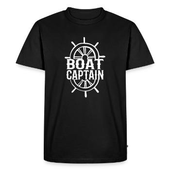 BOATING BOAT SHIP : Boat Captain - Men's Premium Organic T-Shirt - black - Front - Nico (187cm)